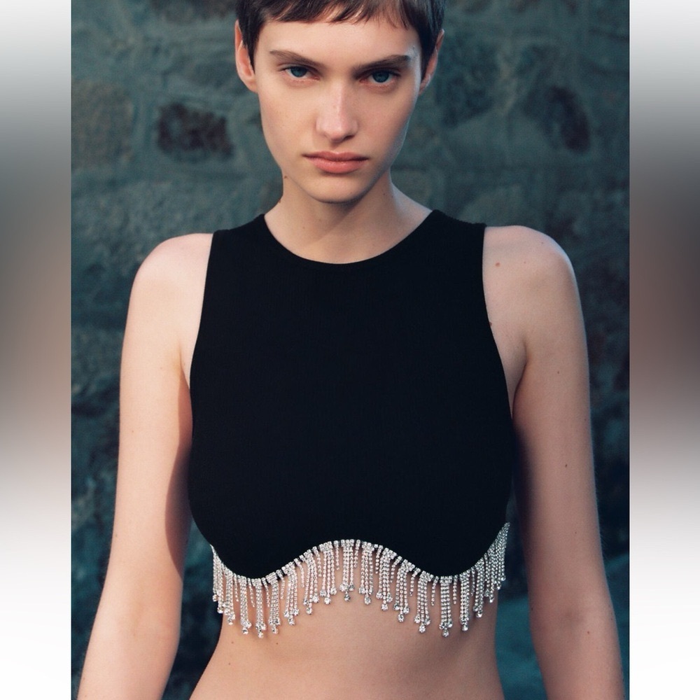 Zara Seamless Rhinestone Top ML